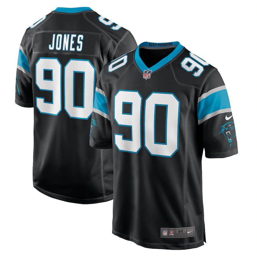 Men Carolina Panthers 90 DaQuan Jones Nike Black Game NFL Jersey